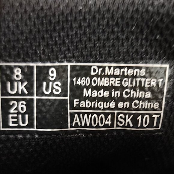 Dr. Martens Youth 1460 Ombre Glitter Boots - Kid's Size 9 - Picture 12 of 14